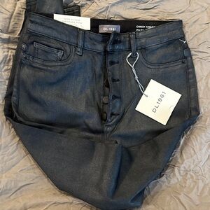 DL1961 Women's High Rise Dark Coated Jeans